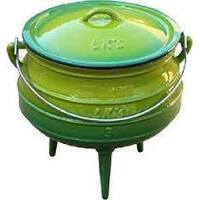 3 LEG POTJIE ENAMEL GREEN COATED POT NO 3***Products/brands may vary from the picture displayed****