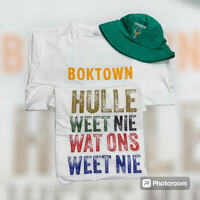 BOKTOWN WHITE  S,M,L,,XL,XXL LIMITED STOCK (Bucket Hat  not included)