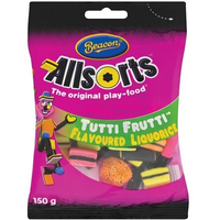 Beacon All Sorts Liquorice Tutti Fruity Flavour 150g bag PAST BBD